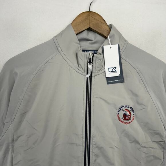 126th US Open Jacket Men's Medium Gray Full Zip Shinnecock Hills Golf Tech NEW - Picture 2 of 8